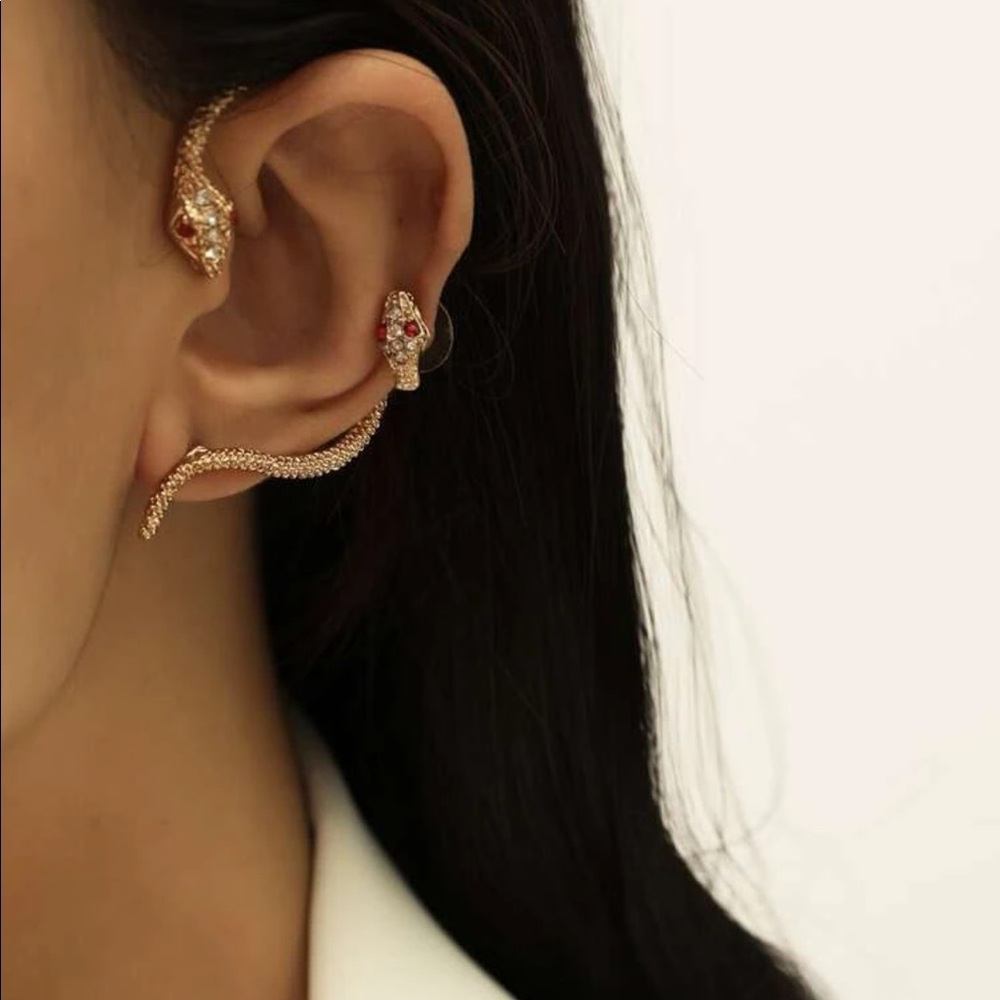Rhinestone snake earrings